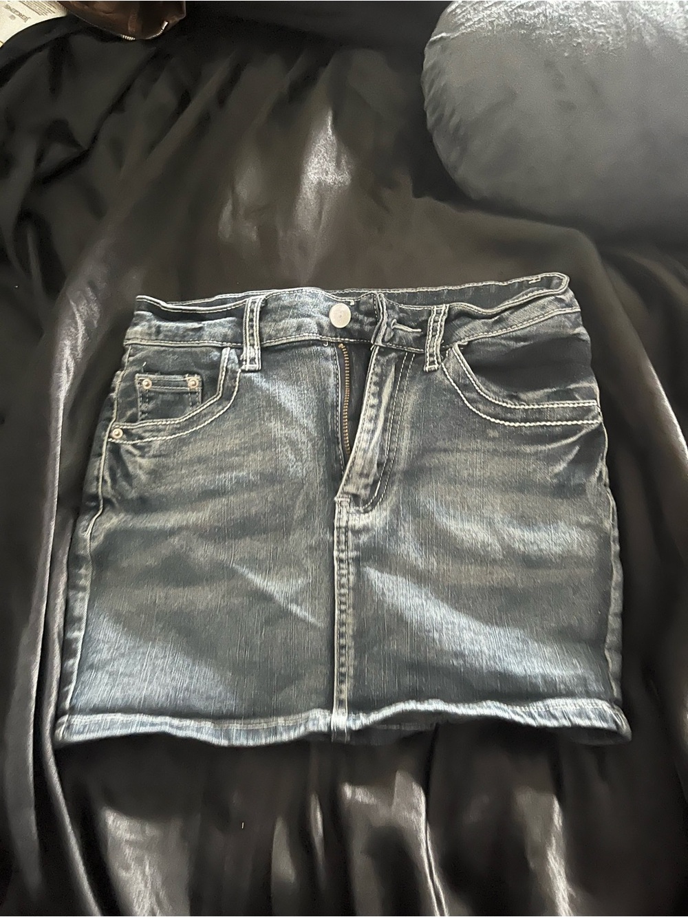 Denim Mini Skirt in Blue